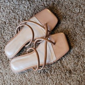 Aldo nude thong square toe sandal